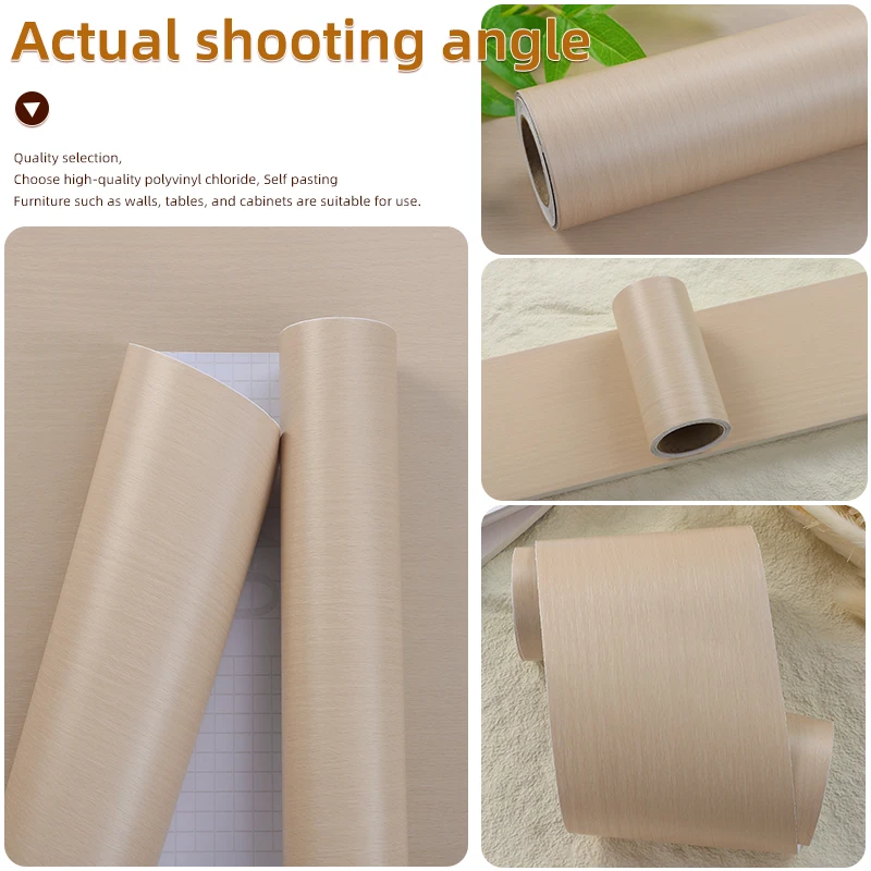1 рулон бежевых наклеек с текстурой древесины можно разрезать настенные