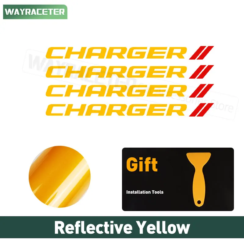 4 шт. светоотражающие автомобильные шины, наклейка на обод из сплава для Dodge Challenger Charger SRT 345 392 Demon 2022 2023 2024, аксессуары