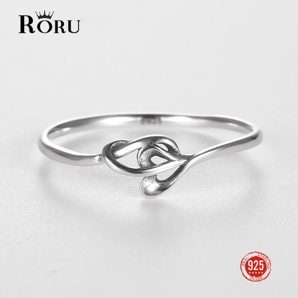 

RORU New 925 silver original certified Hollowed Out Twine Ring Rings Irregular Geometric Rings for Women Minimalist Ring Jewelry