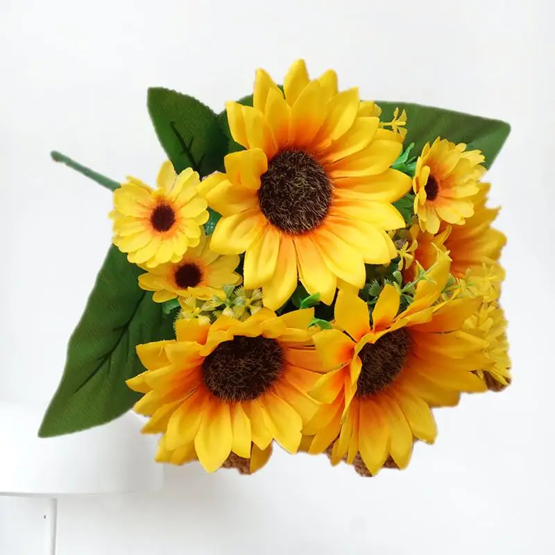 

Artificial Sunflower Simulation Flower for Rustic Wedding and Home Decoration - Handheld Bouquet