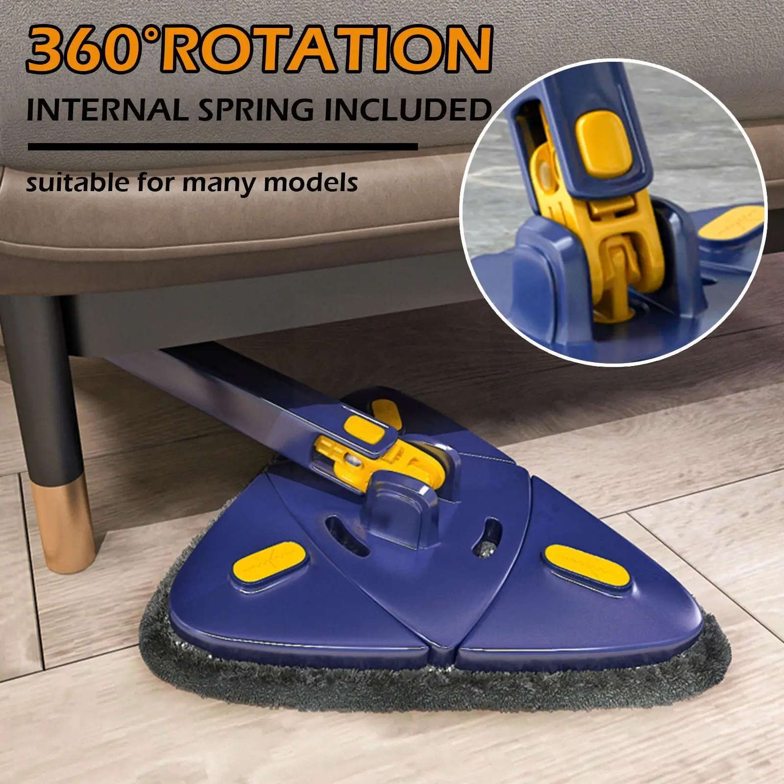 

Triangular Imitation Hand-twisted Mop To Clean The Household Hands-free Cleaning Glass Fold Ceiling Triangular V5m6