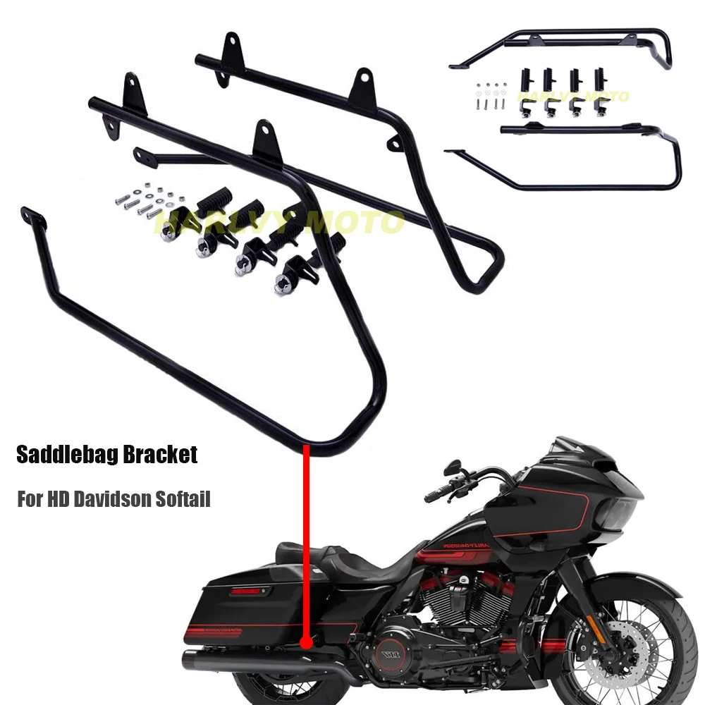 

New Heavy Duty Saddle Bag Conversion Brackets Set For HD Davidson Softail