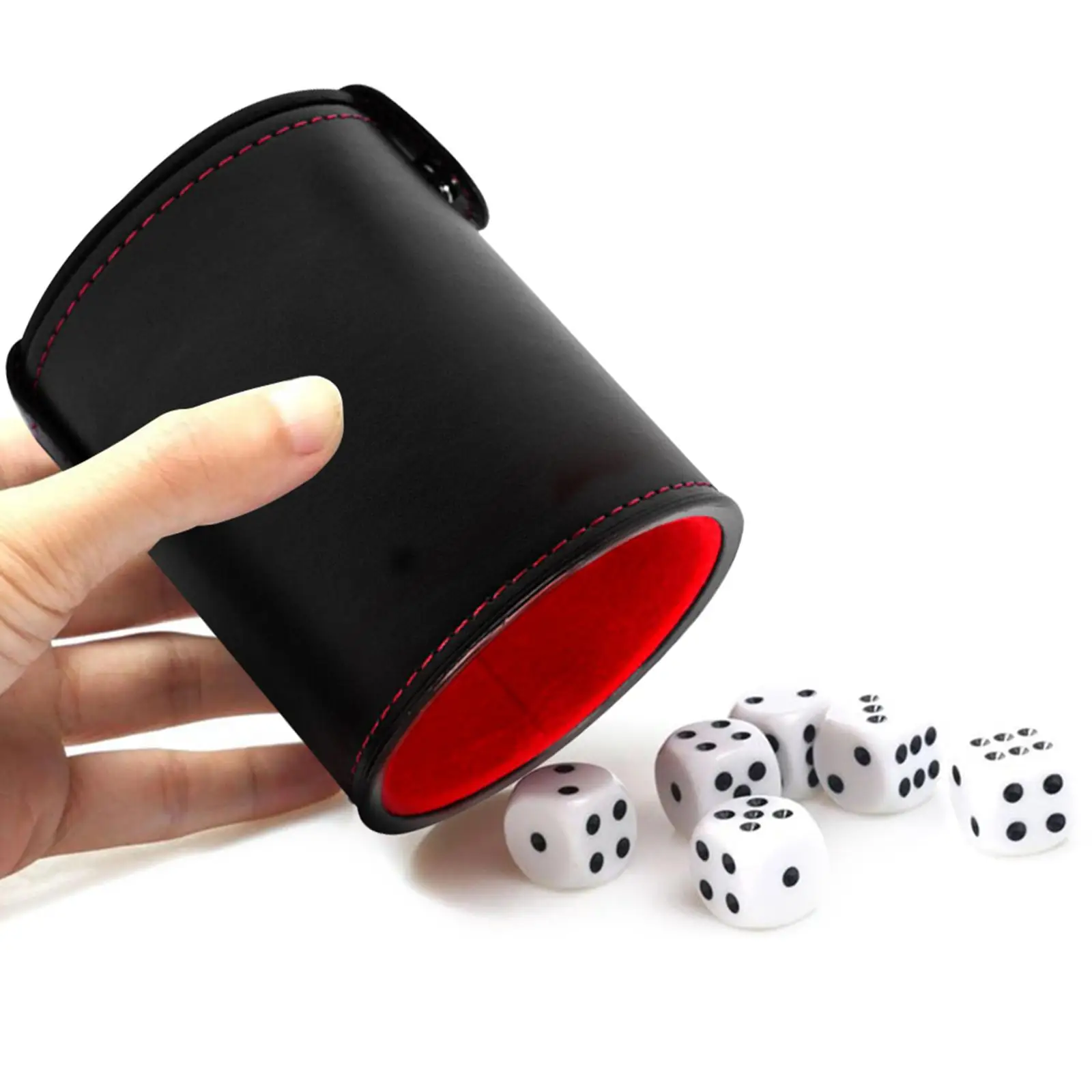 PU Leather Dice Cup with 5 Hand Shaking Supplies for Halloween |