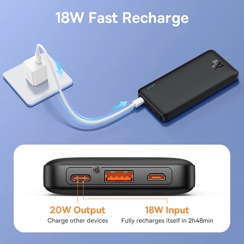 Baseus Airpow 20 Вт Power Bank 10000 мАч 20000 мАч Powerbank с быстрой зарядкой для iPhone 16/15/14/13/12 Xiaomi batterie externe