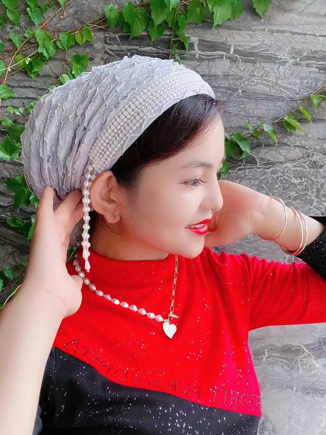 2023 New Design Turban Caps with Hair Band Muslim Headscarf Bonnet Female Head Wraps Chemo Headwear Hat