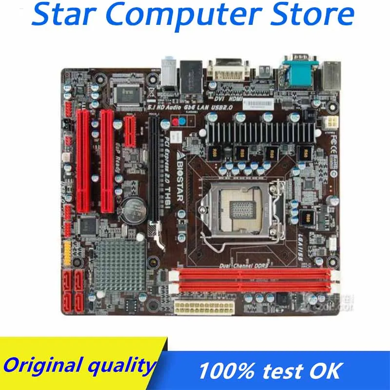 

Оригинальная настольная материнская плата LGA 1155 Biostar TH61 DDR3 PCI-E 2,0 для Intel H61, б/у материнская плата