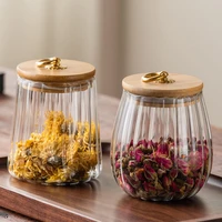 glass jar sealed scented tea snack nut storage bottles box elegant nordic style japanese household glass jars and lids