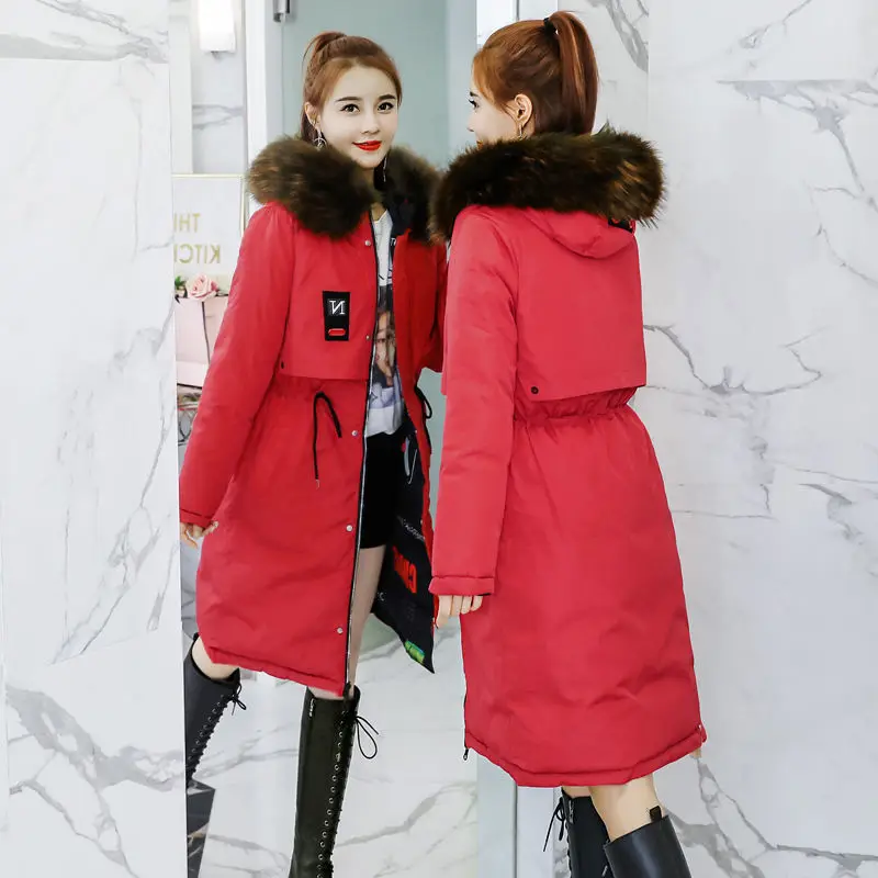 Women's Winter Coat Parka Hooded Long Padded Jacket Reversible Jacket Warmth Free Shipping Wholesale Plus Size Slim Fit Fashion