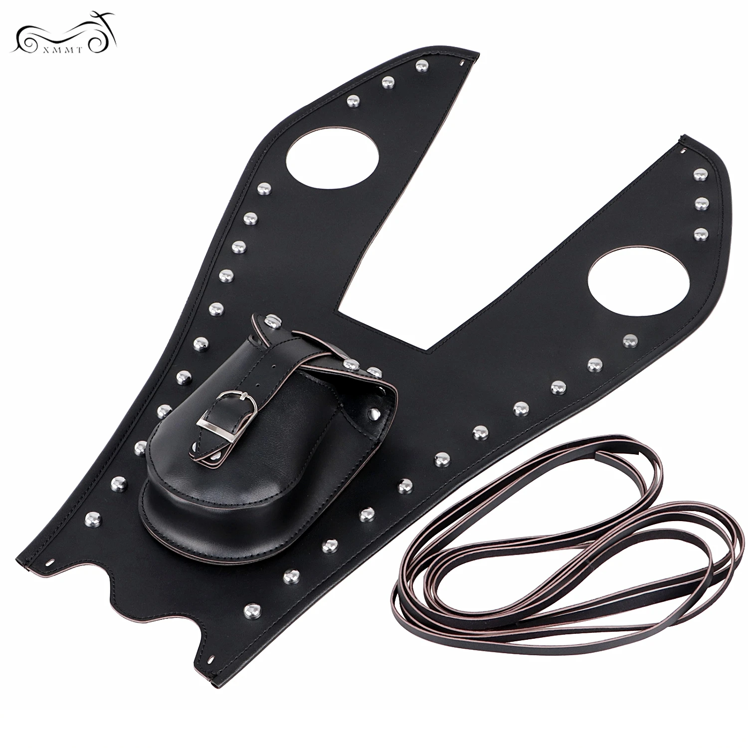 Черная кожаная панель-бак с заклепками и чехлом для Harley Softail Fatboy Heritage Springer PU