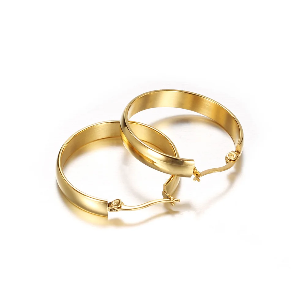 Фото Винтажные серьги-кольца Lureme в стиле бохо, 18K, Золотые круглые серьги-кольца из нержавеющей стали, висячие серьги, ювелирные изделия для женщин и девушек (стандартные) №3