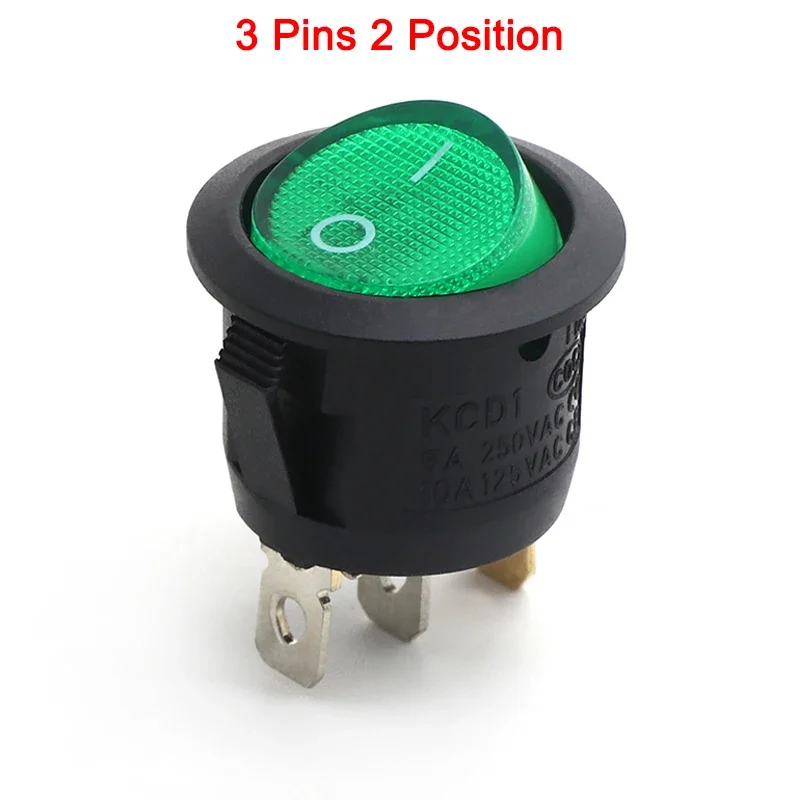 

KCD1 Круглый кулисный переключатель питания 2/3 контакта ВКЛ/ВЫКЛ ВКЛ-ВЫКЛ-ВКЛ 2/3 положения 6А/250 В переменного тока 10 А/125 В переменного тока SPST 23 мм светодиодные автомобильные кнопочные переключатели