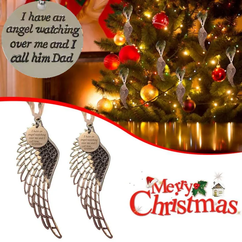

Памятная подвеска в виде крыла ангела для всей семьи, украшение для рождественской елки «Мой сердце в небесах», украшение для дома, 2022 новый сувенир