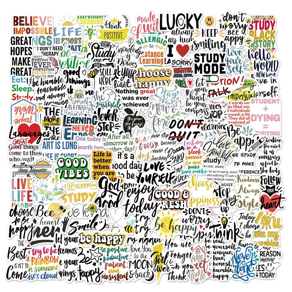 

10/30/50PCS Colorful Inspirational Quote Graffiti Stickers Car Guitar Motorcycle Luggage Suitcase DIY Classic Toy For Kids 01215