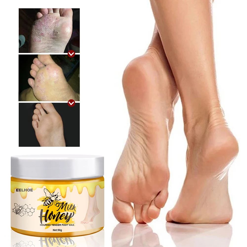 

50g Milk Honey Wax Foot Mask Exfoliating Dead Skin Remover Anti-Crack Foot Cream Reduce Dryness Roughness Foot Repair Care Cream
