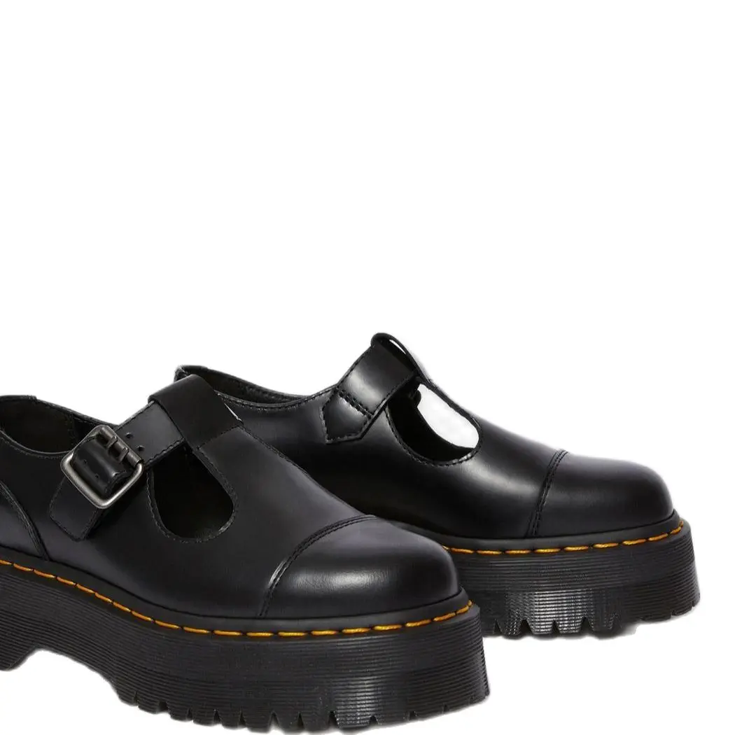 Thick Soles T-belt Mary Jane Women's Shoes Bethan Genuine Leather Low-top Martin Shoes British Fashion Student Muffin Sole Shoes