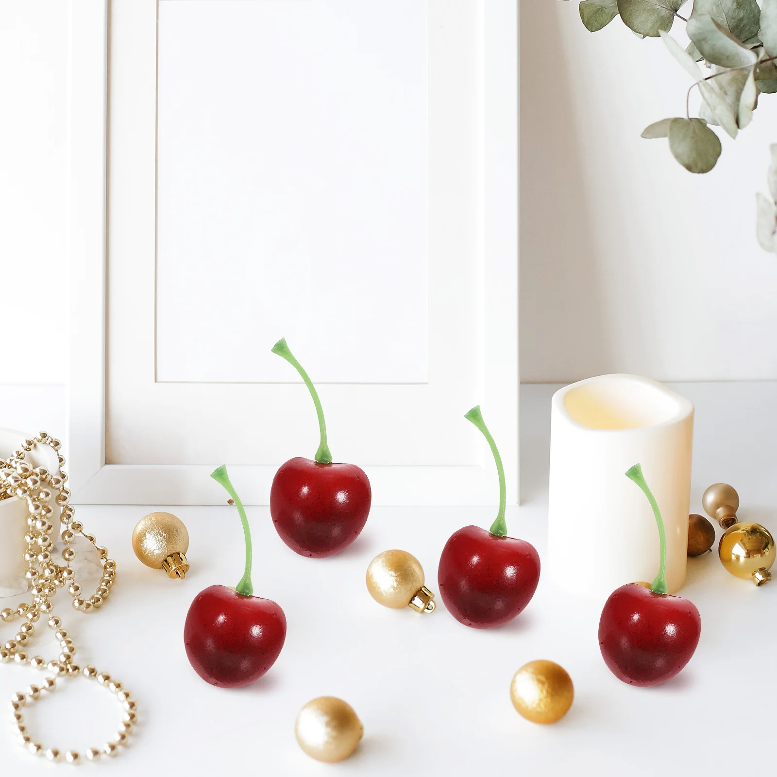 20 Pcs Models Simulated Small Fruit Set Plastic Decor Photo Prop Desktop Fake Cherry Simulation Cabinet Child