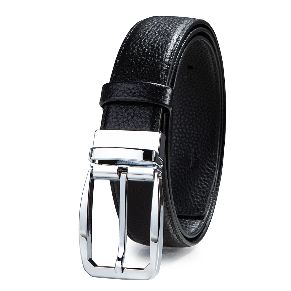 Baodun-cinturón clásico con hebilla de Pin para hombre, correa de cuero genuino de alta calidad, de cuero de vaca