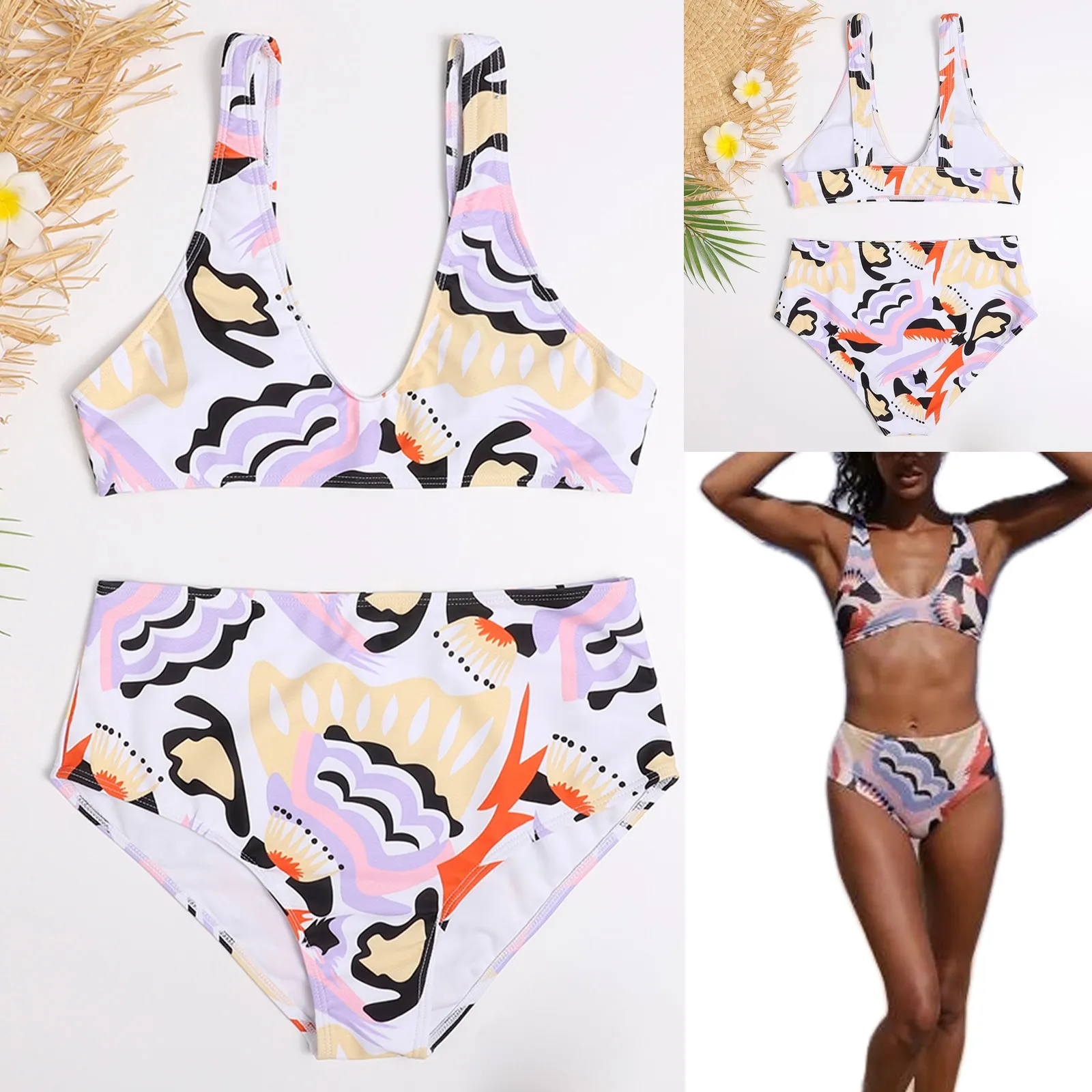 

Swimsuit Bandeau Swimsuit Bikini Set Swimwear Women Beachwear Bandage Push-Up Brazilian Swimwears Tankinis Set