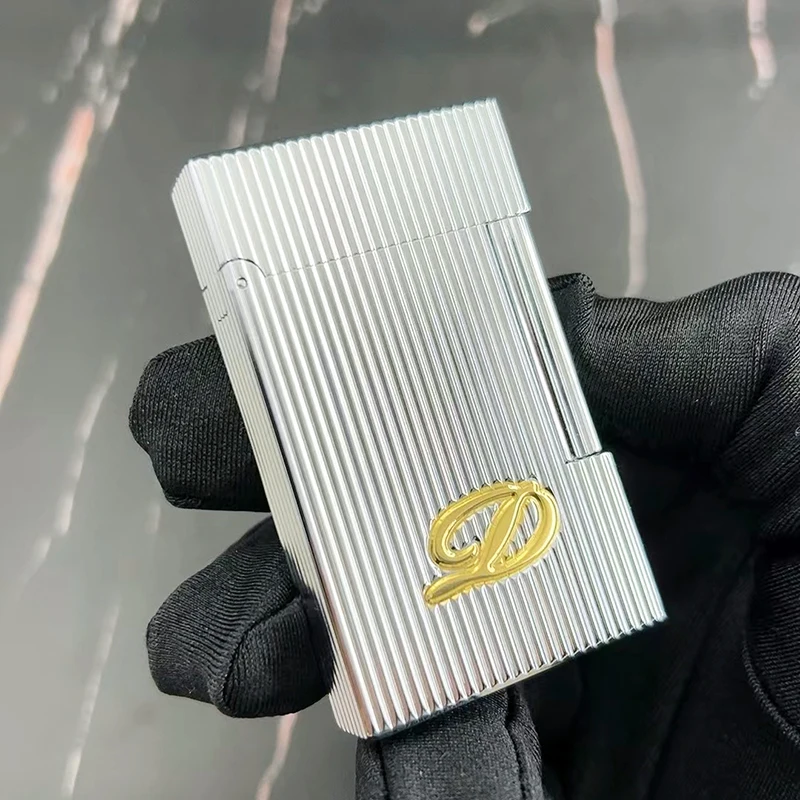 

Big D LOGO Brushed Drawing L2 Metal Gas Lighter Adjustable Flame Best Gift for Man Classic Good PING Sound