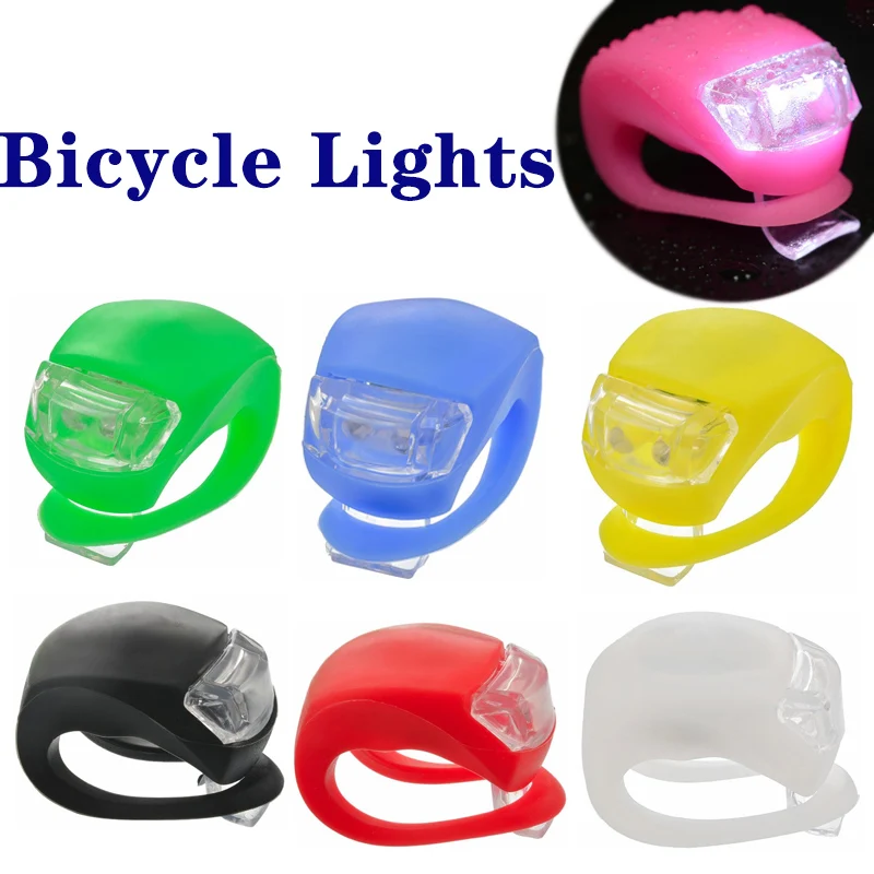 

1 Pcs Bicycle Light MTB Road Bike LED Front Light Rear Taillight Waterproof Silicone Lamps Flashlight Bicycle Warning Lamp