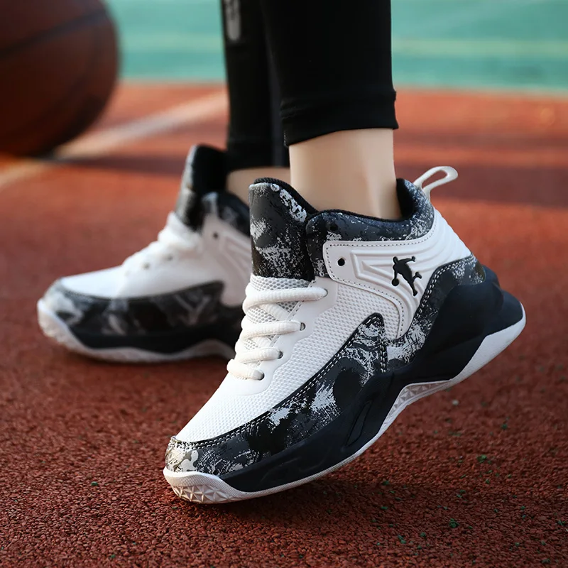 Fashion Boys Brand Basketball Shoes for Kids Sneakers Thick Sole Non-slip Children Sports Shoes Child Boy Basket Trainer Shoes