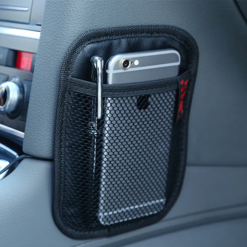 

Stowing Tidying Fabric leather Car Storage Net Bag Automotive Pocket Multi-use Car Seat Back Organizer