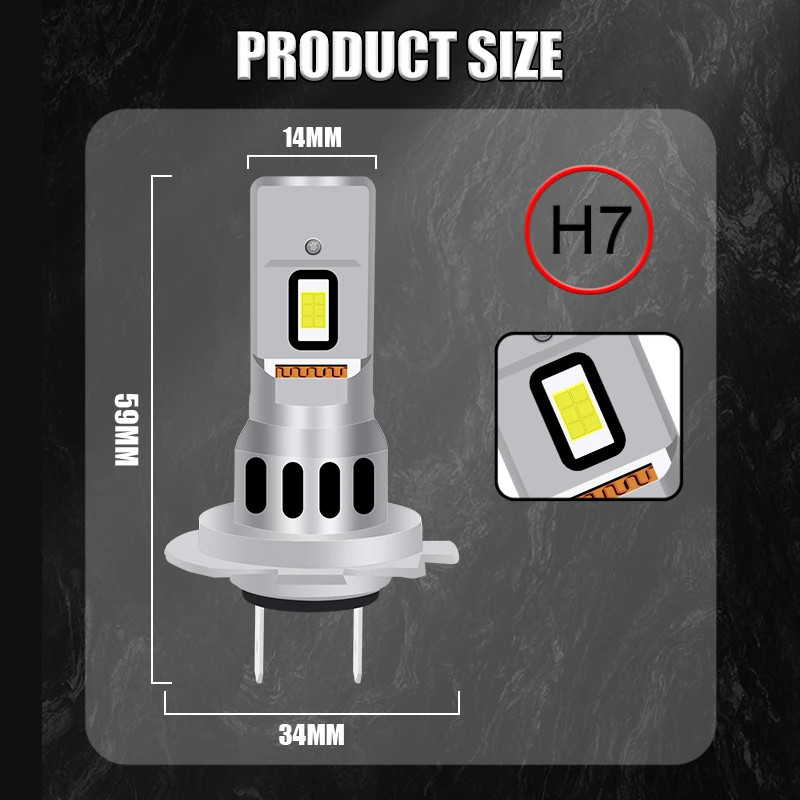 Dualvision H7 Светодиодные Автомобильные Фары 300 Вт Мини-диод 5570 Csp Чип 6000k Canbus 12 В 24