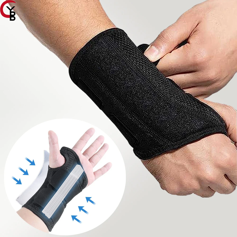 

Copper Compression Wrist Brace - Copper Infused Adjustable Wrist Support Splint for Men And Women 1Pair RIGHT