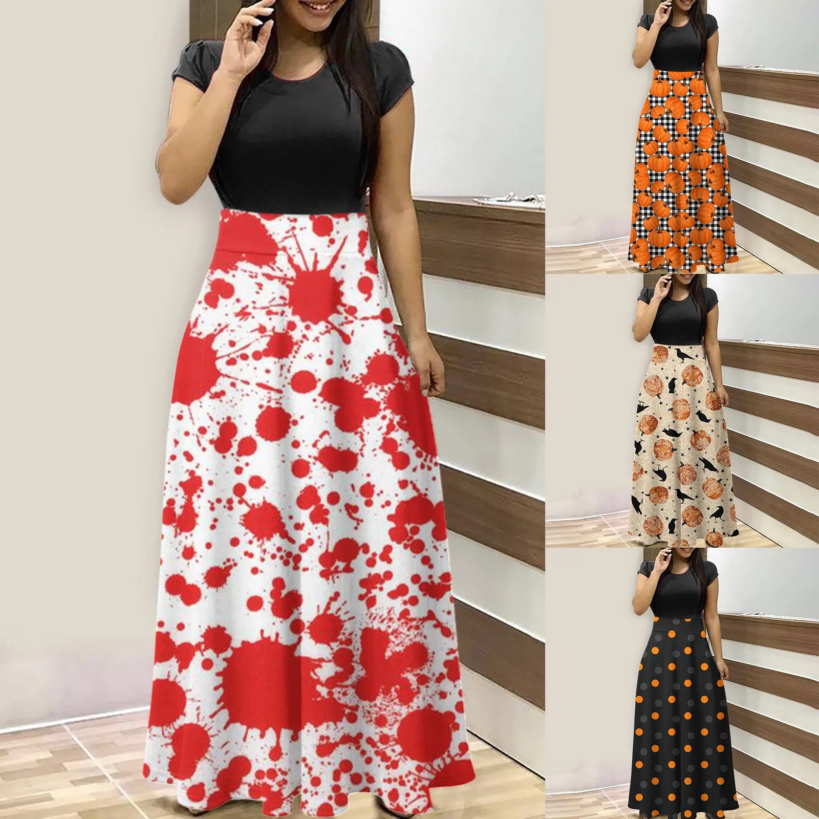 

Платье женское длинное облегающее в стиле «Хэллоуин»