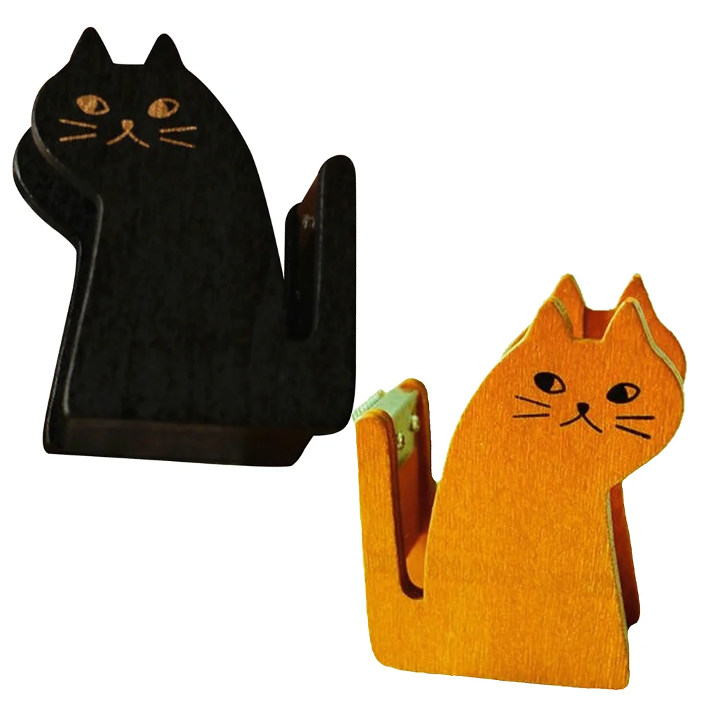 

2pcs Adorable Cat Designed Tape Cutters Portable Tape Dispensers Tape Holders