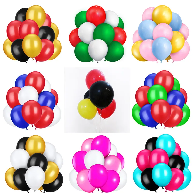 

12pcs/ lot 10inch latex balloons / themed evening decors / black, yellow and red balloons / Baby Shower first birthday