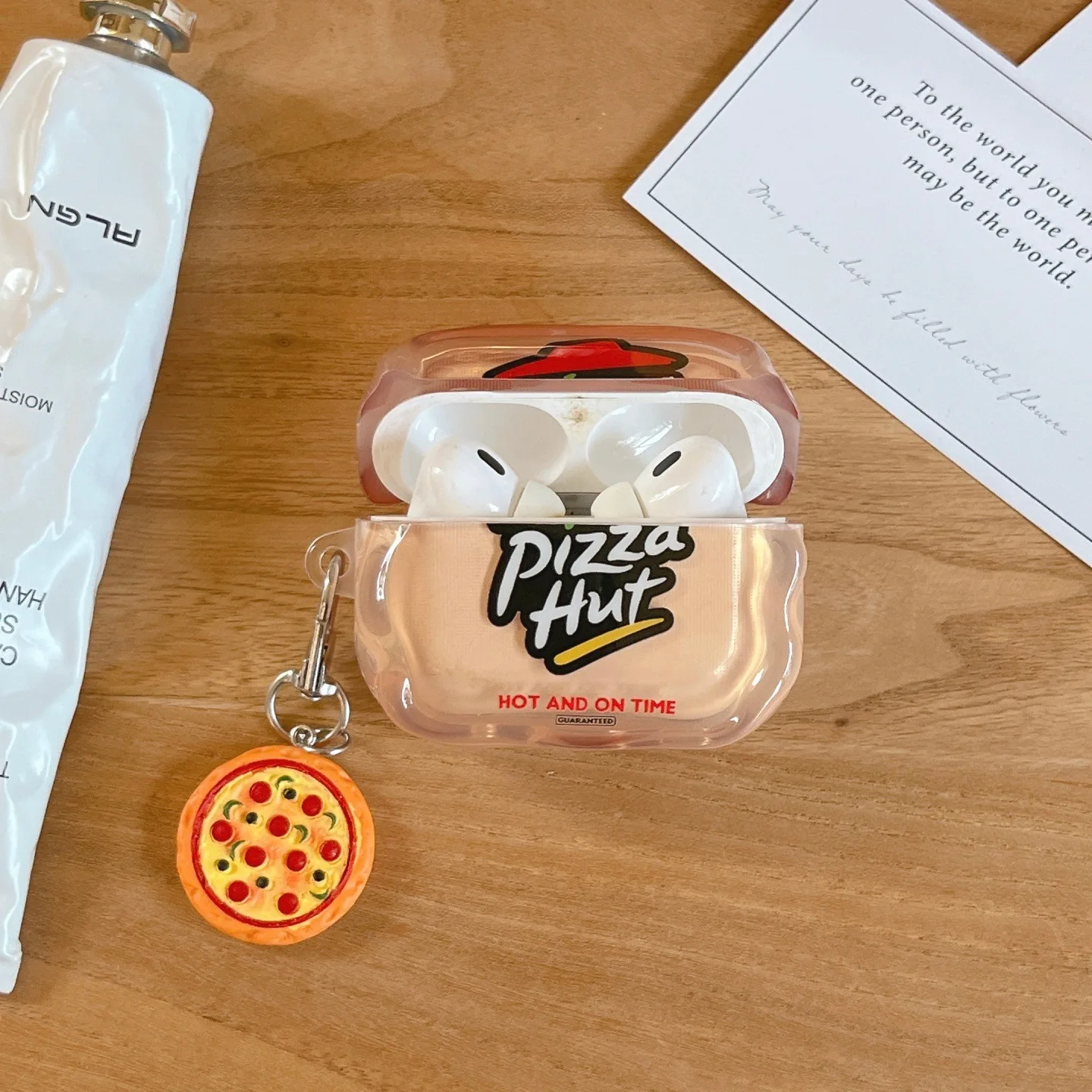 Фото Защитный чехол Spooky Pizza для Airpods 3/4, совместимый с Pro3/Pro2, для наушников 2/3 поколения, минималистичный дизайн, для женщин №5