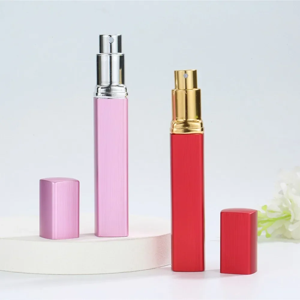 

1Pc 7 Colors 12ml Aluminum Nozzle Spray Refillable Bottle Metal Case Glass Tank Perfume Bottle Parfum Cosmetic Glass Container