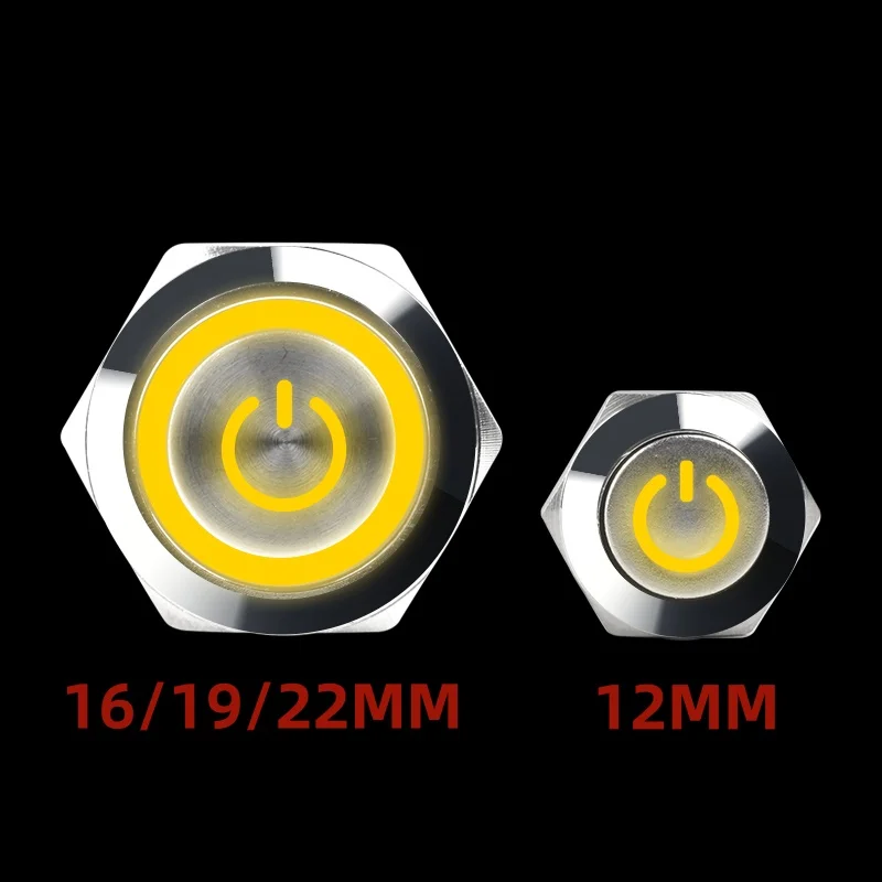 

Металлический кнопочный переключатель светодиодный 12 16 19 22 мм красный синий