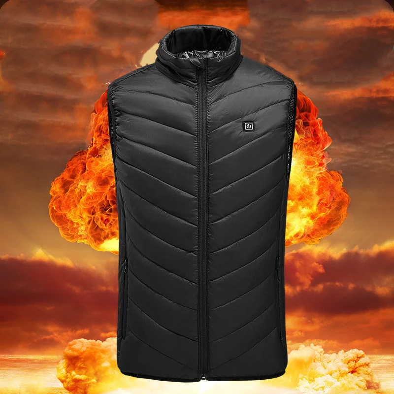

Electric Heated Vest With Heater USB Heating Coat Thermal Warmer Waistcoat Sleeveless Outdoor Winter Jacket No Power Bank