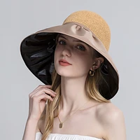 hat women summer sun beach accessory big brim uv protection breathable cap for holiday swimming