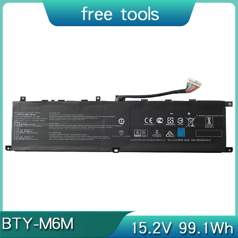 Новый аккумулятор для ноутбука BTY-M6M MSI GS66 Stealth 10UG GE66 Raider 10SD 10SE 10SF 10SFS-056 10SGS WS66 10TMT-207US