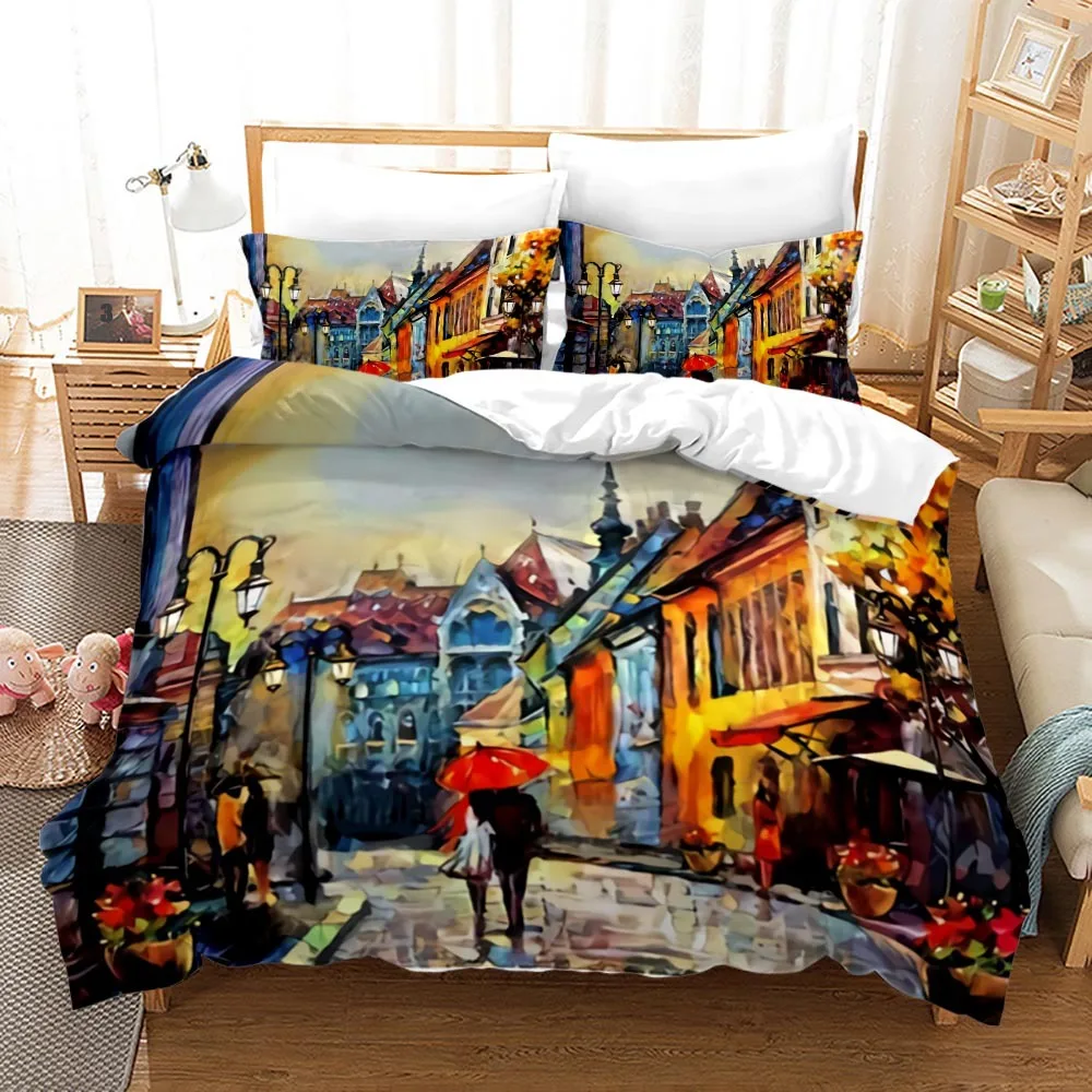 

Black and White Polyester Quilt Cover Full Size Couple Duvet Cover King Queen Bedding Set Romantic Valentine's Day Presents