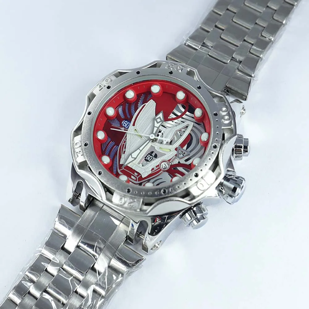 

Новые непобежденные мужские часы резервный большой циферблат невероятные Серебристые полностью из нержавеющей стали наручные часы бизнес...