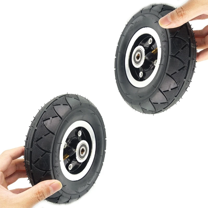 

2X Electric Scooter Tyre With Wheel Hub 8Inch Scooter 200X50 Tyre Inflation Electric Vehicle Wheel Pneumatic Tire