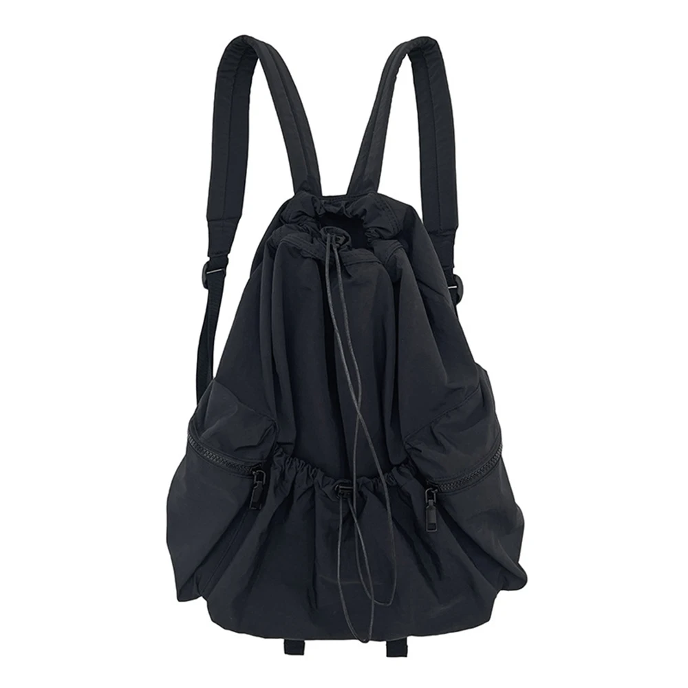 

New Large Capacity Nylon Backpack Class Draw Rope Fold Lady Travel Backpack