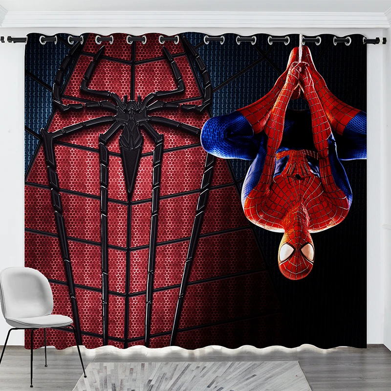

Disney Cartoon Spiderman Captain America Iron Blackout Curtains for Living Room Shading Curtain for Bedroom Custom Curtains