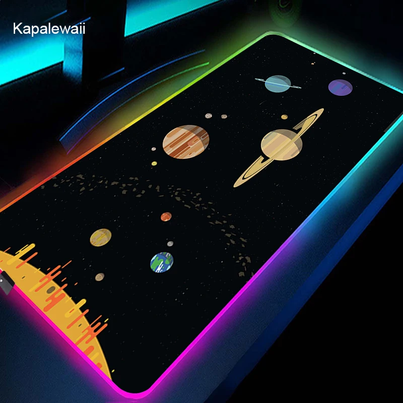 

Niverse Space Solar Rgb Mouse Pad XXL Computer Keyboard Carpet Pad Gaming Accessories LED PC Connected Mat USB Desk Mousepad