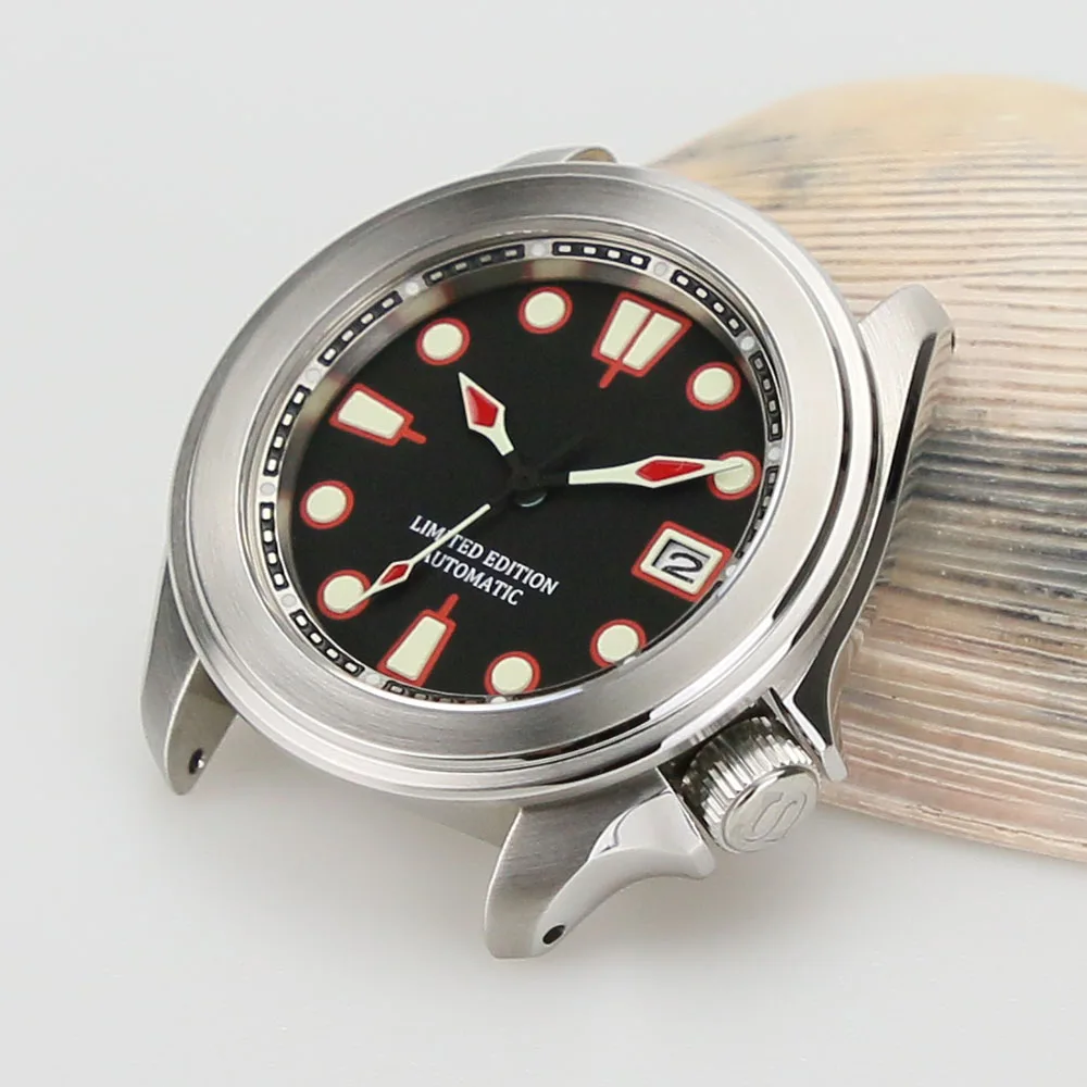 

316L Stainless Steel Brushed SKX007 Watch Fixed Slim Thin Flat Bezel With Flat Sapphire Glass