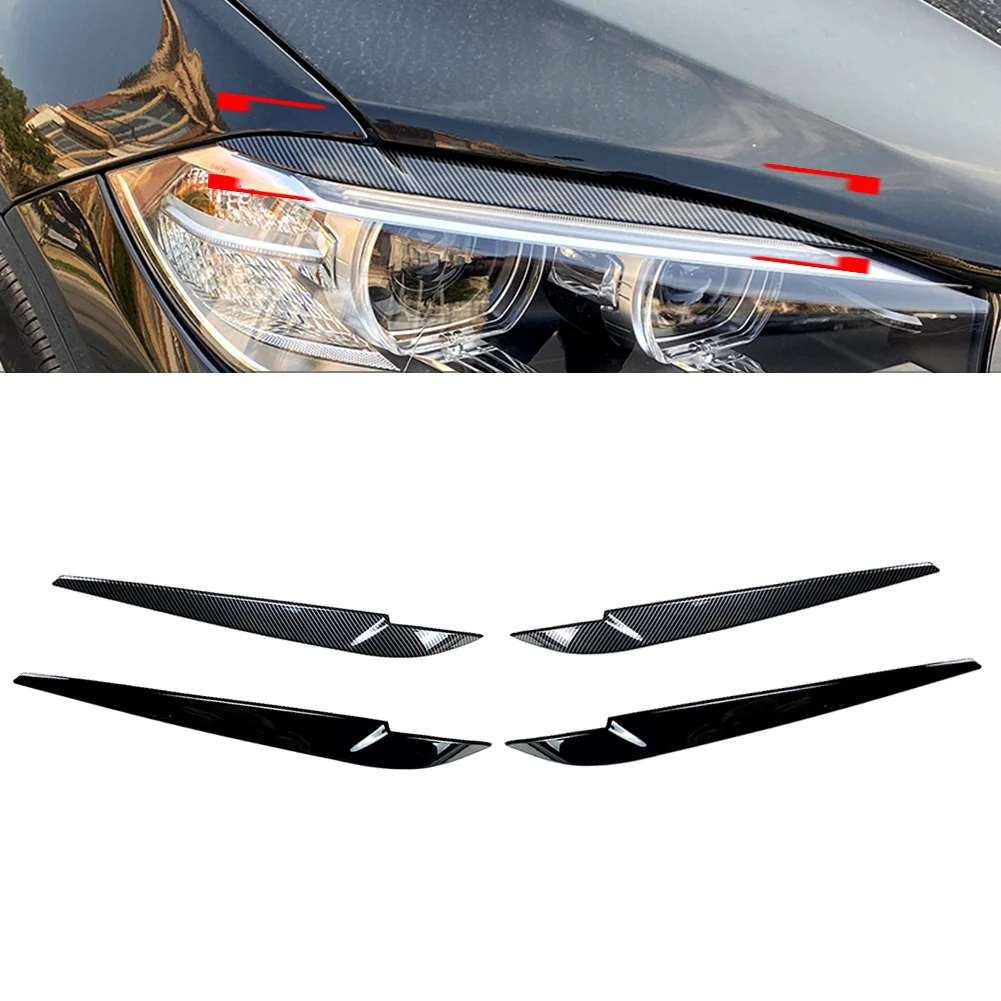 2x глянцевая черная автомобильная передняя фара лампа для бровей накладка BMW X5 F15 X6