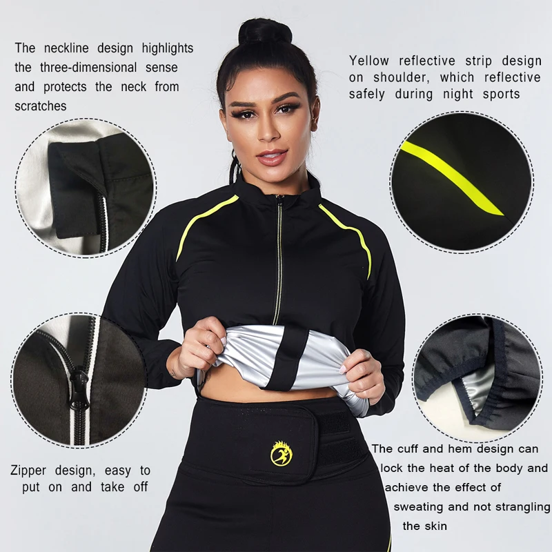 SEXYWG Women Waist Trainer Sauna Pants Body Shaper Sauna Shirt Neoprene Sauna Sweat Weight Loss Top