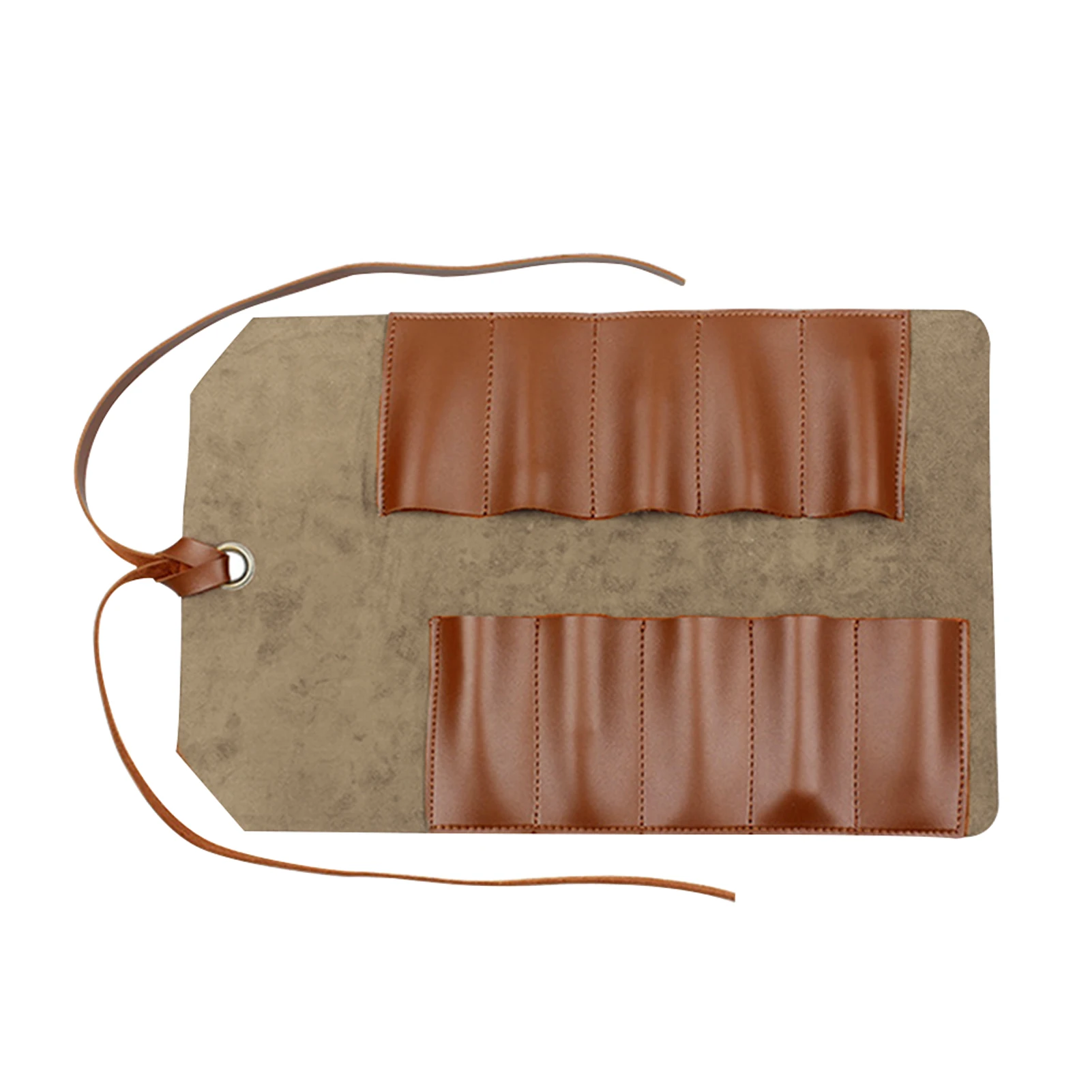 

With 10 Slots Professional Portable Leather Roll Up Pouch Fashion Organizer Home Tool Bag Gift Multi-Purpose Storage Durable