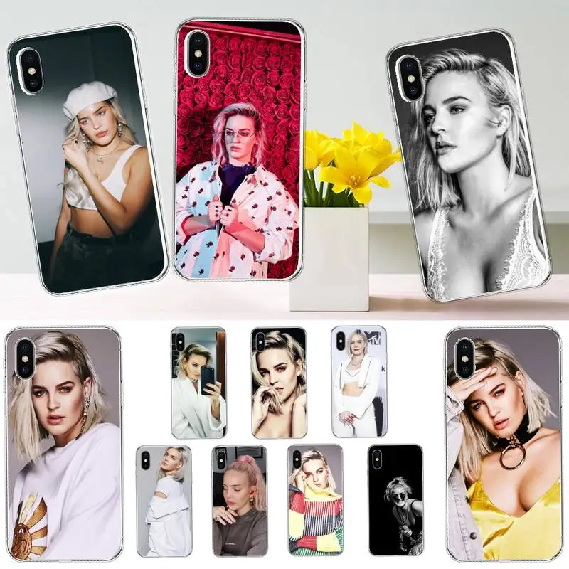 

Anne Marie British singer Phone Case Transparent soft For iphone 12 11 13 7 8 6 s plus x xs xr pro max mini