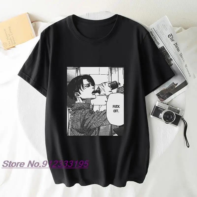 Cool Attack on Titan Shingeki No Kyojin Manga Anime Tshirt Levi Ackerman Cotton Casual Loose Summer T-shirt