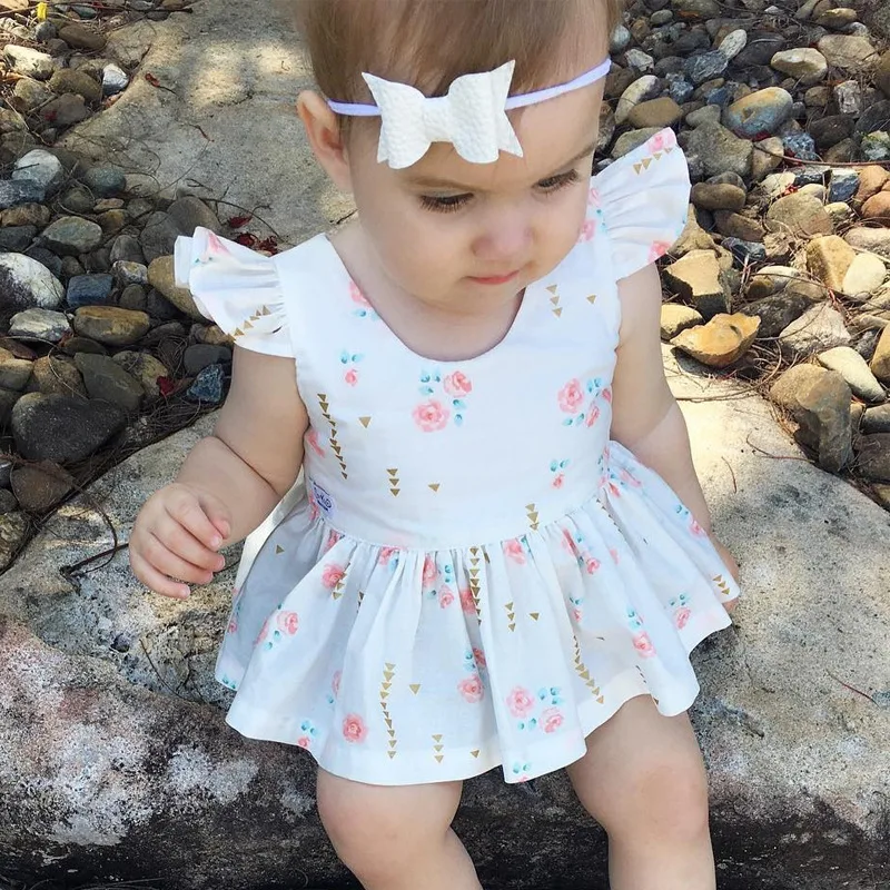 

Infant Kids Baby Girls Dress Children's Clothes Summer Fashion Baby Girl Fly Sleeve Flower Girl Dresses Kids Dresses for Girls